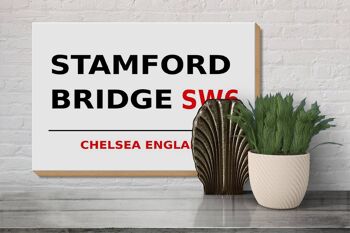 Panneau en bois Londres 30x20cm Angleterre Stamford Bridge SW6 3