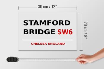 Panneau en bois Londres 30x20cm Angleterre Stamford Bridge SW6 4