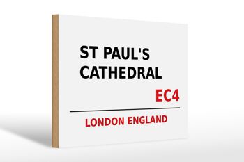 Panneau en bois Londres 30x20cm Angleterre Cathédrale St Paul EC4 1