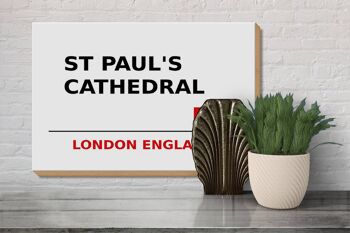 Panneau en bois Londres 30x20cm Angleterre Cathédrale St Paul EC4 3