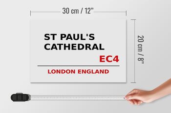 Panneau en bois Londres 30x20cm Angleterre Cathédrale St Paul EC4 4