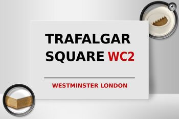 Panneau en bois Londres 30x20cm Westminster Trafalgar Square WC2 2