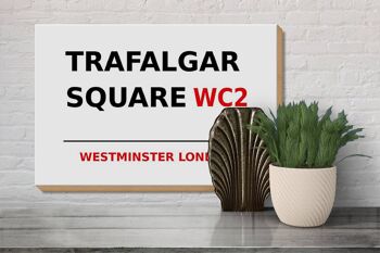 Panneau en bois Londres 30x20cm Westminster Trafalgar Square WC2 3