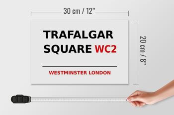 Panneau en bois Londres 30x20cm Westminster Trafalgar Square WC2 4