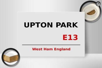 Panneau en bois Angleterre 30x20cm West Ham Upton Park E13 2