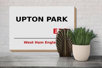 Panneau en bois Angleterre 30x20cm West Ham Upton Park E13 3