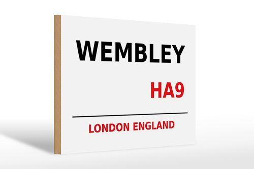 Holzschild London 30x20cm England Wembley HA9