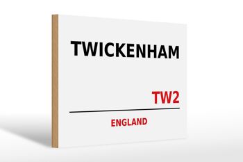 Panneau en bois Angleterre 30x20cm Twickenham TW2 1