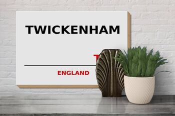 Panneau en bois Angleterre 30x20cm Twickenham TW2 3