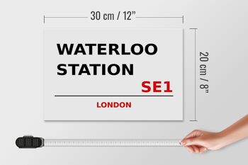 Panneau en bois Londres 30x20cm Gare de Waterloo SE1 4