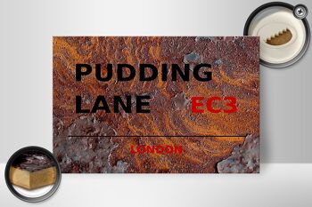 Panneau en bois Londres 30x20cm Pudding Lane EC3 2