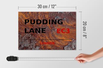 Panneau en bois Londres 30x20cm Pudding Lane EC3 4