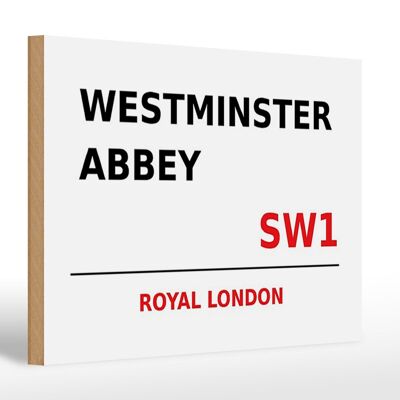 Cartel de madera Londres 30x20cm Royal Westminster Abbey SW1