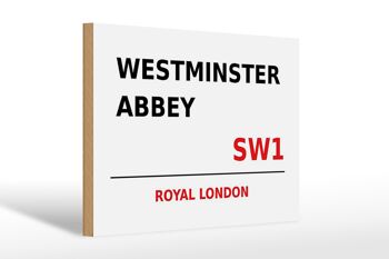 Panneau en bois Londres 30x20cm Royal Westminster Abbey SW1 1
