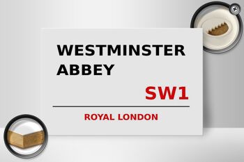 Panneau en bois Londres 30x20cm Royal Westminster Abbey SW1 2