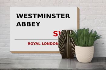 Panneau en bois Londres 30x20cm Royal Westminster Abbey SW1 3