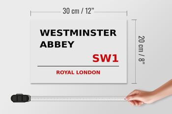 Panneau en bois Londres 30x20cm Royal Westminster Abbey SW1 4
