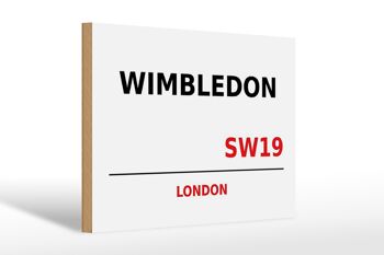 Panneau en bois Londres 30x20cm Wimbledon SW19 1
