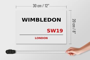 Panneau en bois Londres 30x20cm Wimbledon SW19 4