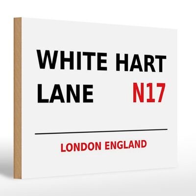 Cartello in legno Londra 30x20 cm Inghilterra White Hart Lane N17