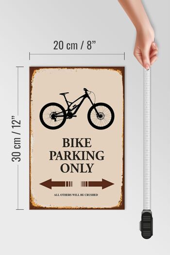 Panneau en bois indiquant 20x30cm Parking vélo uniquement 4