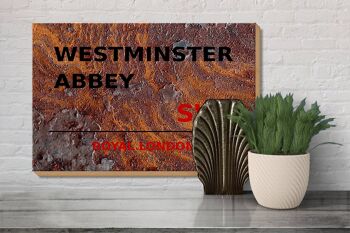 Panneau en bois Londres 30x20cm Royal Westminster Abbey SW1 Rouille 3
