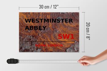 Panneau en bois Londres 30x20cm Royal Westminster Abbey SW1 Rouille 4
