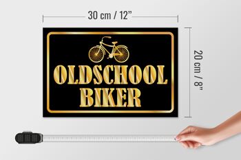 Panneau en bois disant 30x20cm Oldscholl Biker 4