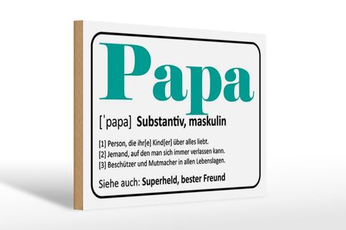 Holzschild Spruch 30x20cm Papa Superheld bester Freund