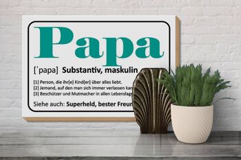 Panneau en bois disant 30x20cm papa super-héros meilleur ami 3