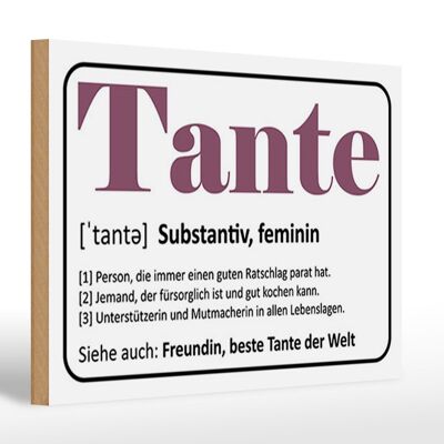 Holzschild Spruch 30x20cm Tante Freundin beste Tante Welt