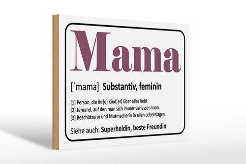 Holzschild Spruch 30x20cm Mama Superheldin beste Freundin