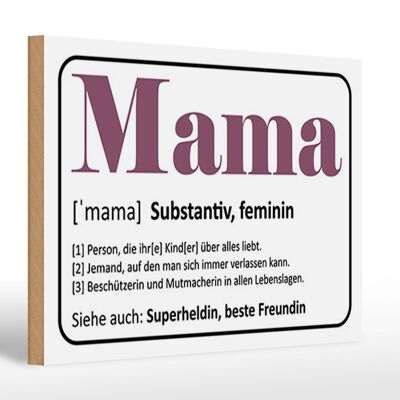 Holzschild Spruch 30x20cm Mama Superheldin beste Freundin