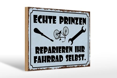 Holzschild Spruch 30x20cm Prinze reparieren Fahrrad selbst
