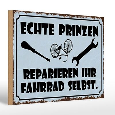 Holzschild Spruch 30x20cm Prinze reparieren Fahrrad selbst