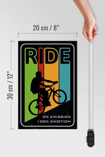 Panneau en bois indiquant 20x30cm Ride Bike Bicycle 0% émissions 4