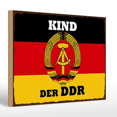 Cartel de madera que dice 30x20cm Niño de la RDA Alemania