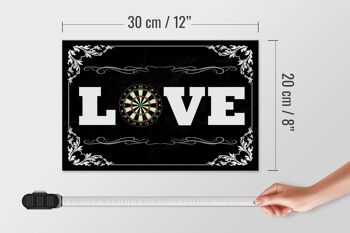 Panneau en bois disant 30x20cm Décoration murale Love Darts 4