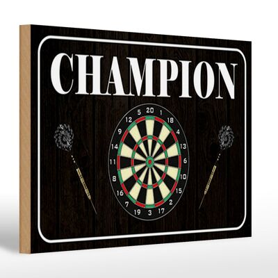 Holzschild Spruch 30x20cm Darts Champion