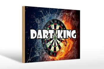 Panneau en bois disant 30x20cm Darts Dart King décoration murale 1