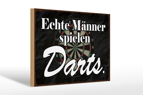 Holzschild Spruch 30x20cm echte Männer spielen Darts