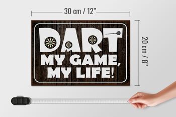 Panneau en bois disant 30x20cm DART my Game my life 4