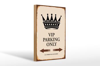 Panneau en bois indiquant 20x30cm Parking VIP uniquement pour tous les autres 1