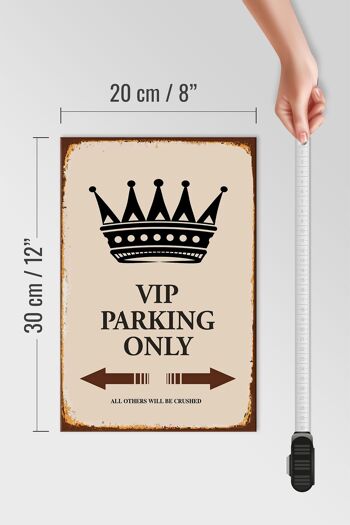 Panneau en bois indiquant 20x30cm Parking VIP uniquement pour tous les autres 4