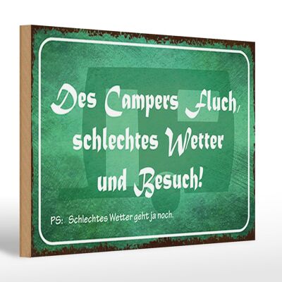 Holzschild Spruch 30x20cm campers Fluch schlechtes Wetter