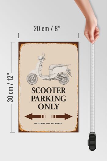 Panneau en bois indiquant 20x30cm Parking scooter uniquement tous les autres 4