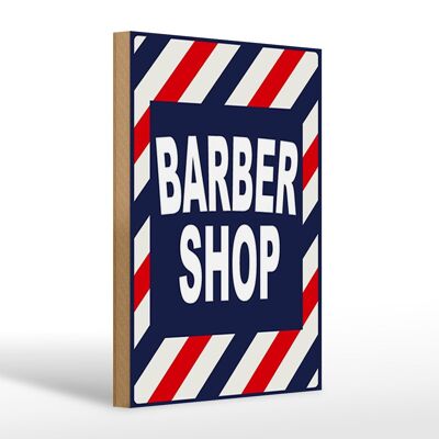 Cartel de madera que dice Peluquería barbería 20x30cm