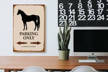 Panneau en bois indiquant 20x30cm Parking pour chevaux uniquement tous les autres 3