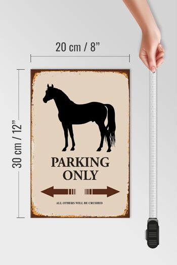 Panneau en bois indiquant 20x30cm Parking pour chevaux uniquement tous les autres 4