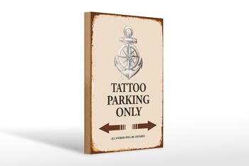 Panneau en bois indiquant 20x30cm Tattoo Parking uniquement tous les autres 1